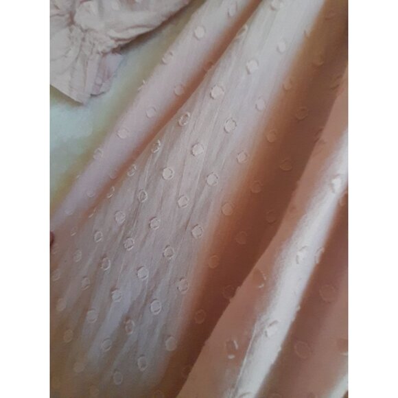 Womens Boho Swiss Dot Smocked Milkmaid Peasant Cottagecore Sz Large 12/14 Dress - Picture 2 of 8